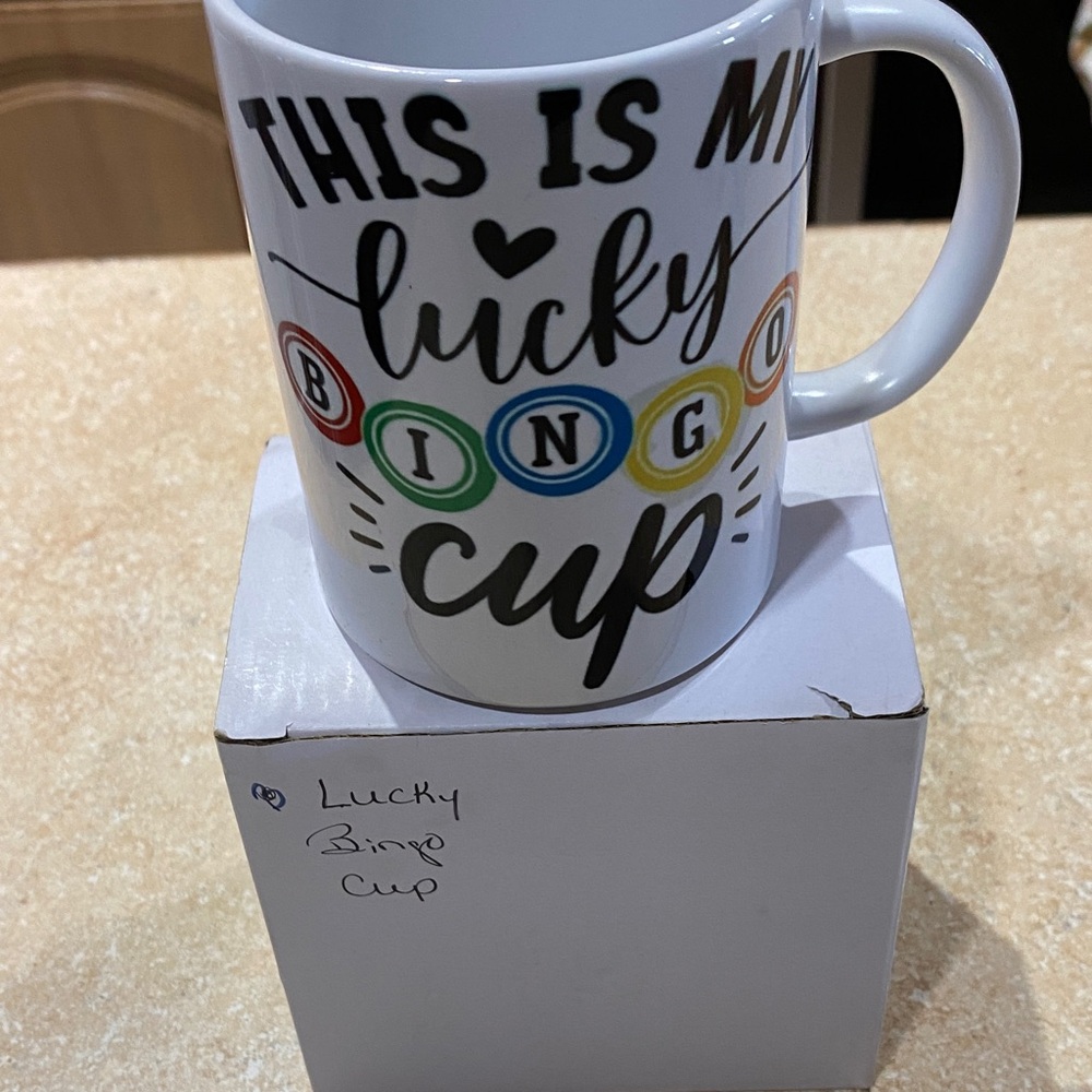 This Is MY Lucky Bingo Coffee Mug  2 Sided New In Box